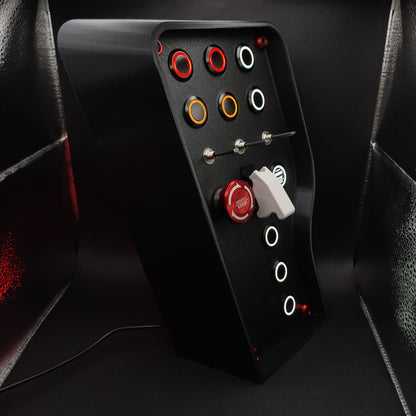 Right angle view of the Nürburgring Edition showing the black aluminium buttons and patriotic German LEDs.