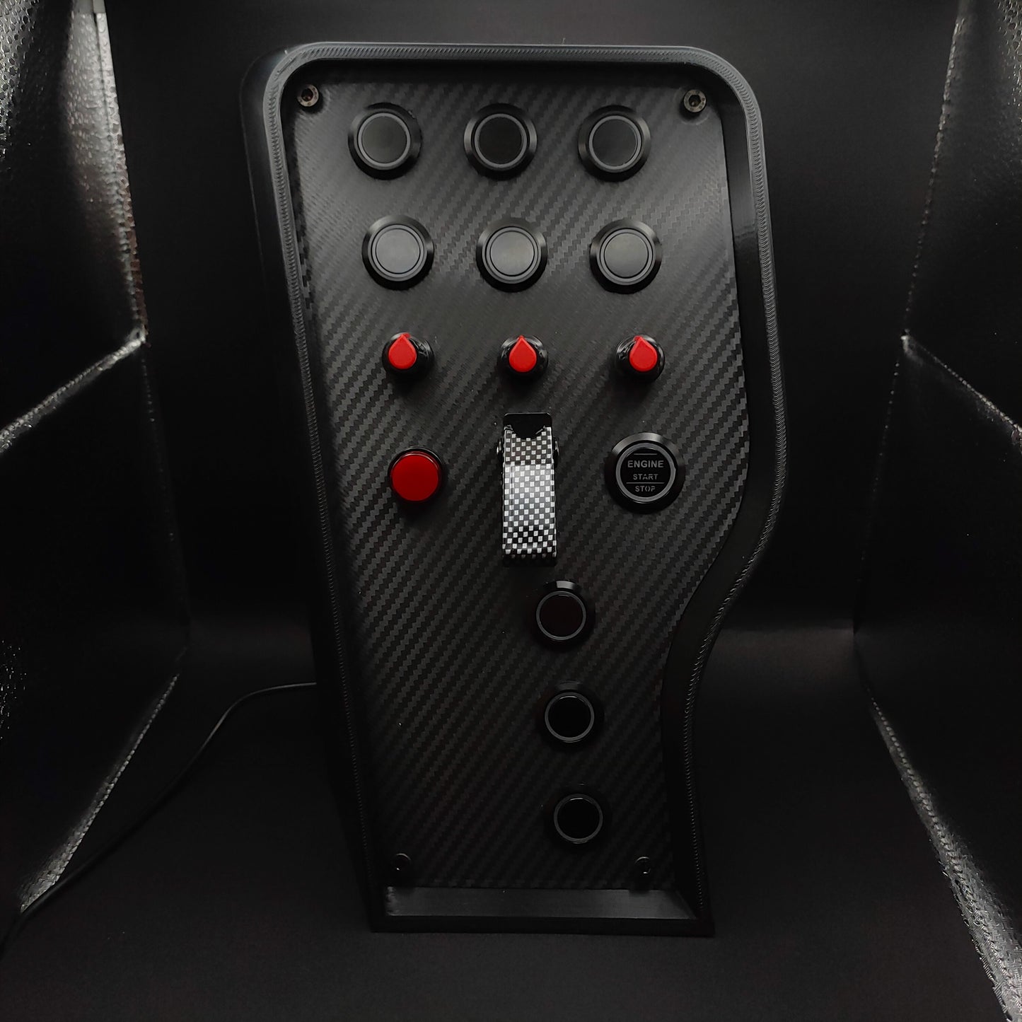 Sport Red Edition box with black high-grip encoders and carbon toggle switch (LEDs powered off).