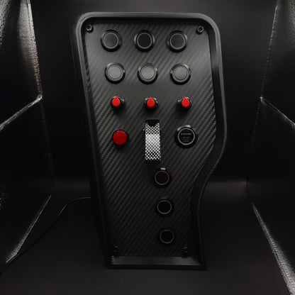 Sport Red Edition box with black high-grip encoders and carbon toggle switch (LEDs powered off).