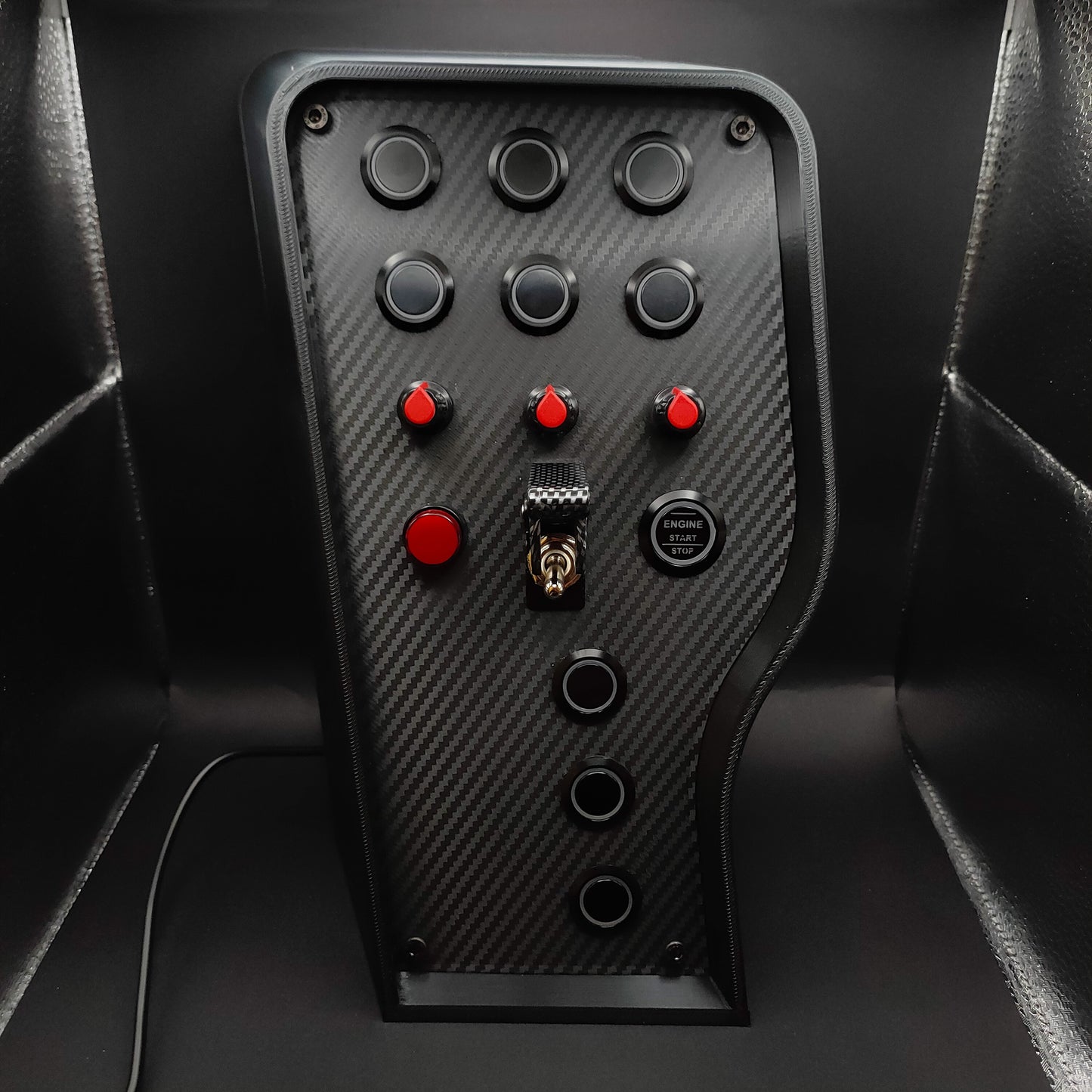 Sport Red Edition box with high grip encoders and carbon toggle switch in up position revealing chrome toggle switch.