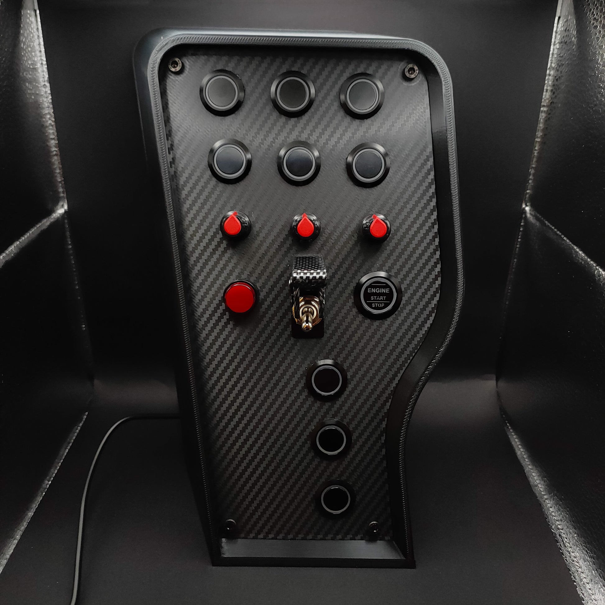 Sport Red Edition box with high grip encoders and carbon toggle switch in up position revealing chrome toggle switch.