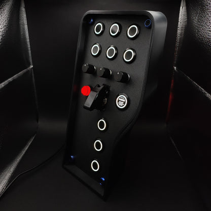 Left perspective of Stealth Blue box showing blue anodised hardware and black aluminium encoders.