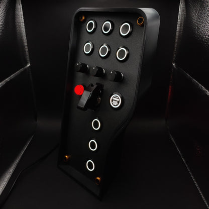 Left perspective of Stealth Gold box showing gold anodised hardware and black aluminium encoders.