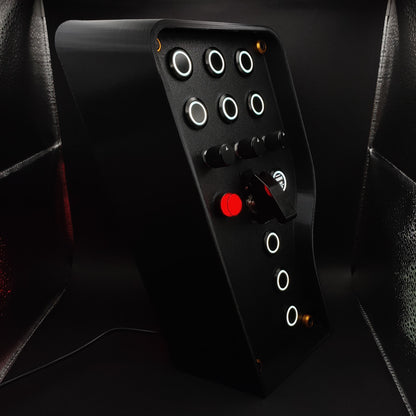 Right angle view of Stealth Gold Edition highlighting the matte finish and gold bolt surrounds.