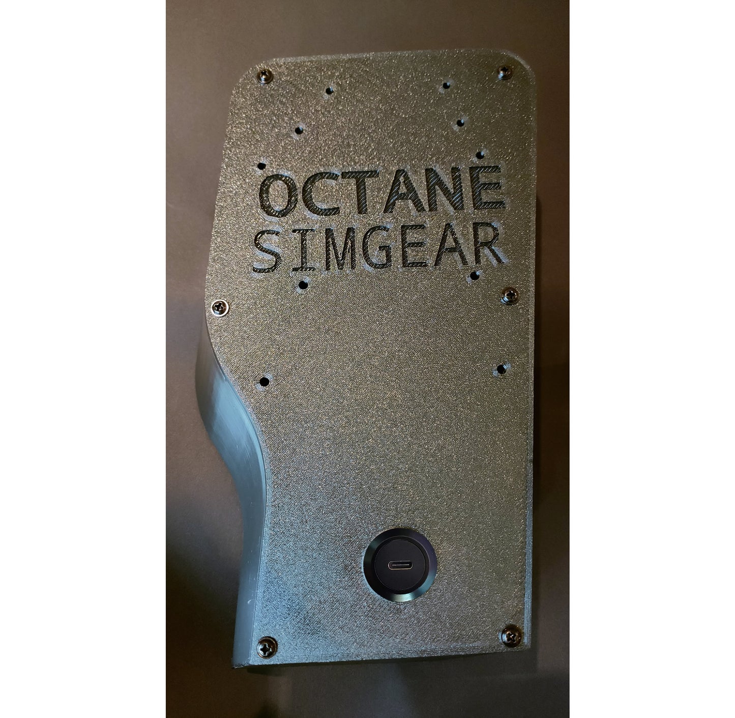 Rear view showing the universal VESA 75 and 100 mounting points, secondary peripheral mounting holes and black USB-C connectivity port.